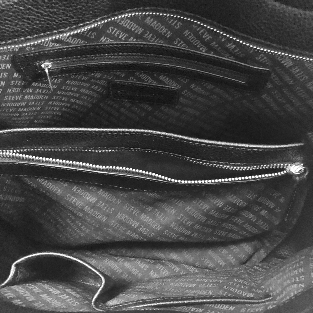 Steve Madden Black Faux Leather Tote - Picture 8 of 14
